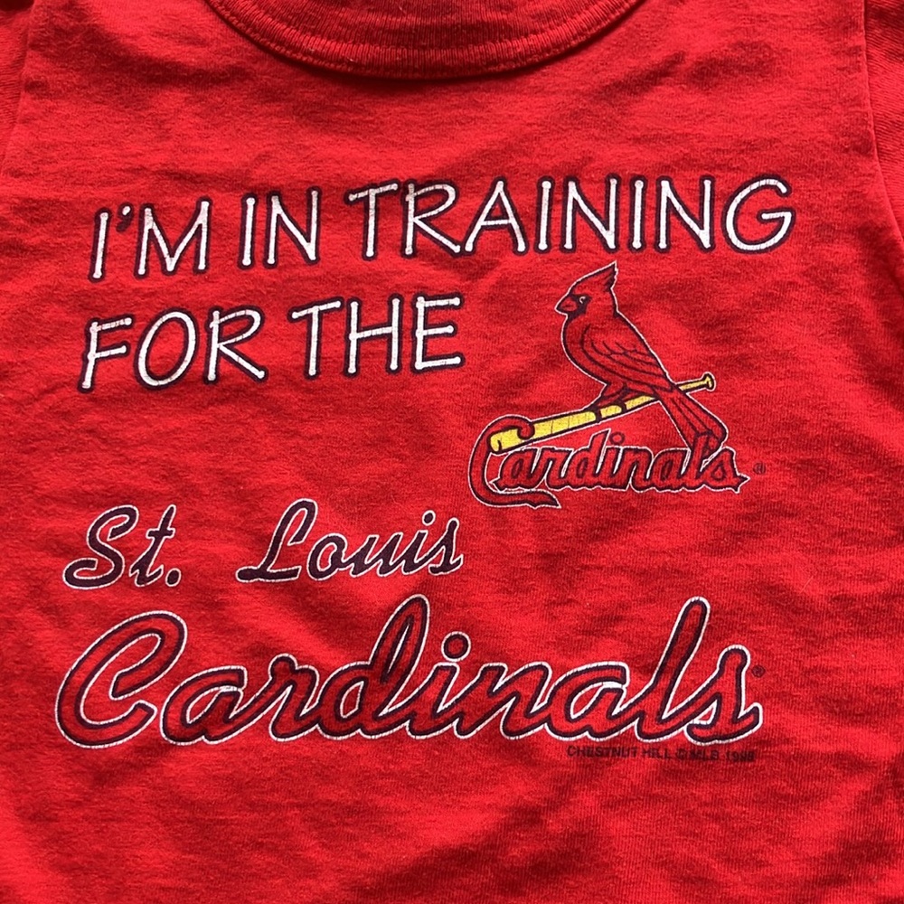 Vintage 90s St. Louis Cardinals Trainee red cotton single stitch tee size 2T